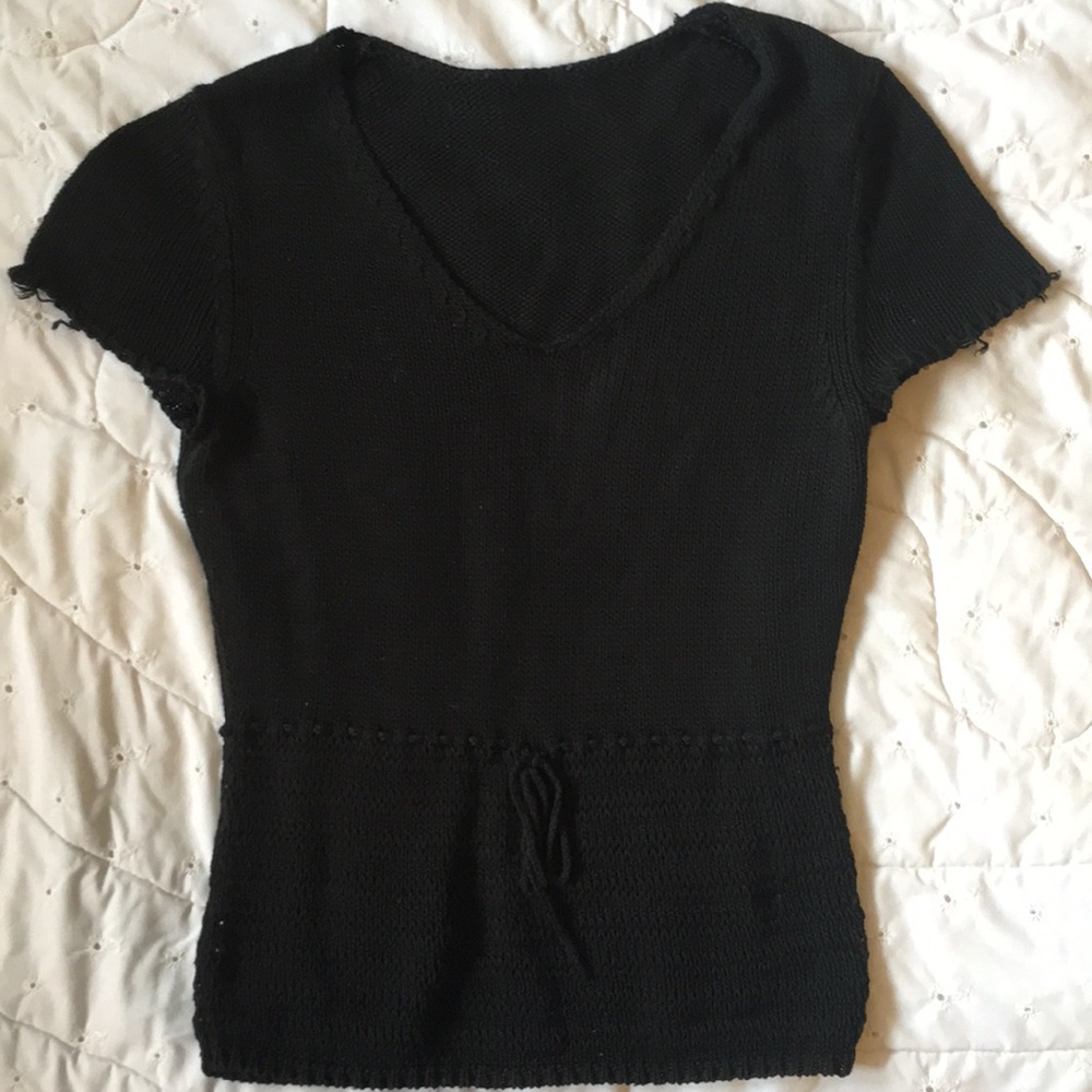 Crocheted black top